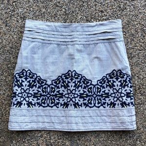 Anthropologie Embroidered Pencil Skirt